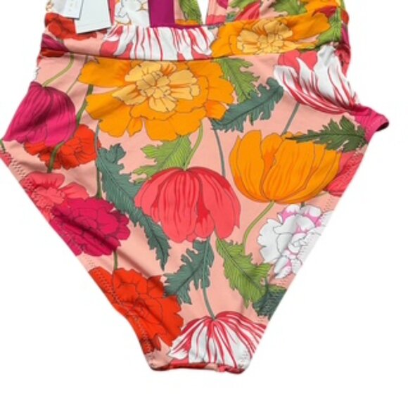 NEW Trina Turk‎ 1-Piece Swimsuit Women’s Size 10 Floral Moderate Coverage V-neck - Picture 6 of 14